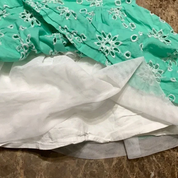 Floral eyelet dress fully‎ lined with tulle sz 10 - Picture 4 of 8